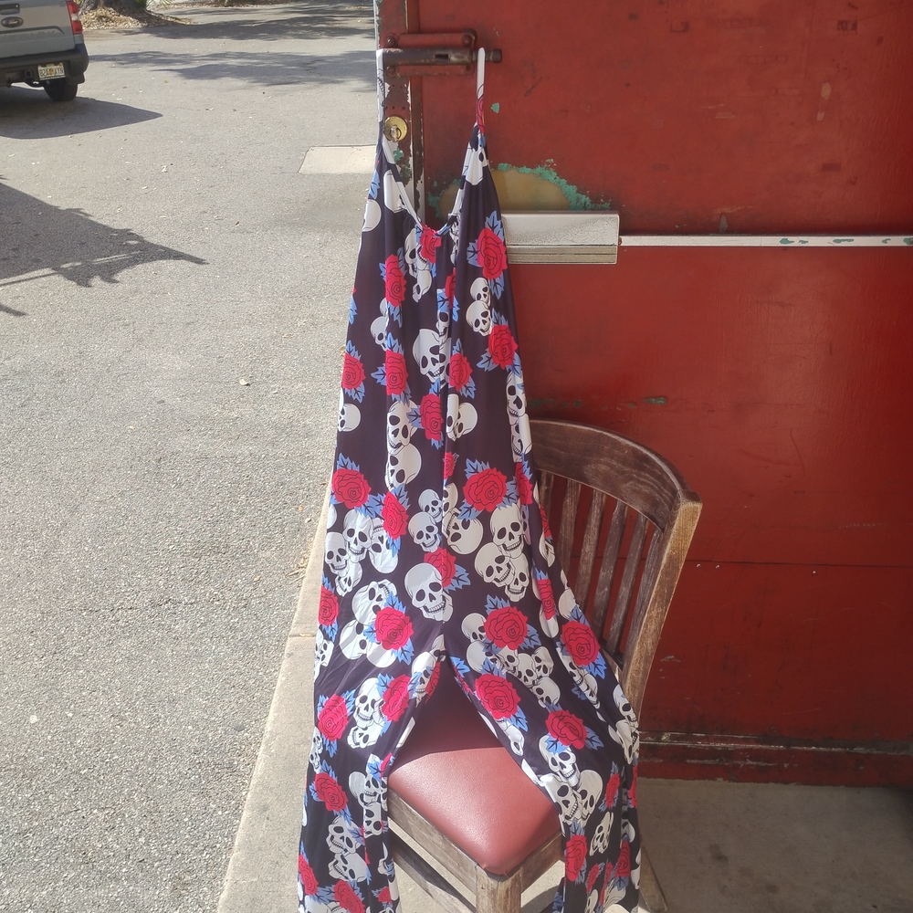 Skull and Rose Patterned Dress